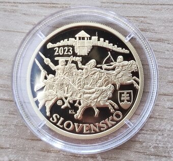 AKCIA Predam zlatu 100e mincu Samova ríša+100e Modrotlač - 2