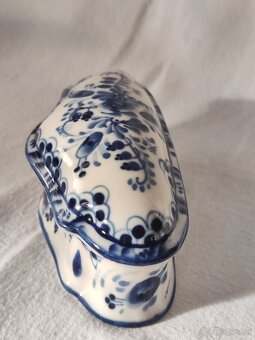 Nádherná vintage porcelánová šperkovnice, dóza - Gzhel, SSSR - 2