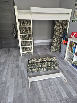 Vyvýšena poschodová posteľ pre malého vojaka 180 x 90 - 2