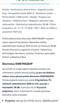 Práčka Electrolux EW6TN5261F - 2