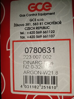 Predám redukčný ventil GCE Argon - 2