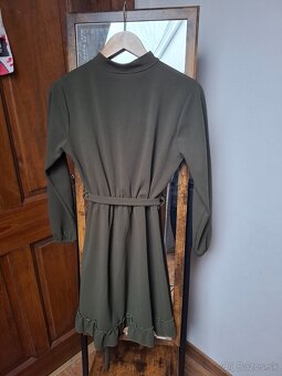 Zelené khaki šaty veľ.S - 2