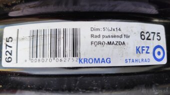 4ks disky 14" Ford, Mazda 2, 14x5,5J, ET47,5 - 2