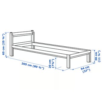 Ikea posteľ NEIDEN s roštom - jednolôžková borovica, 90x200 - 2