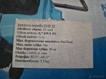 Benzínové čerpadlo na vodu Gude GMP 25 - 2