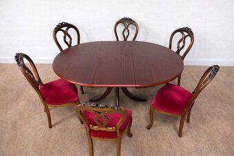 Masívny set stôl/stoličky starožitné - 2