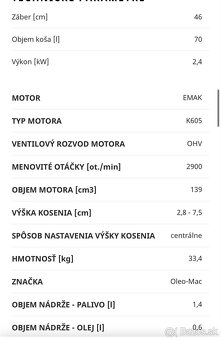 Oleo Mac kosačka - 2