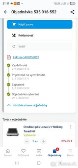Predám bežecký pás Urevo U1 Walking Treadmill - 2