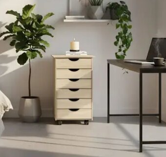 Pojazdný kontajner tectake® – dub sonoma, svetlé drevo, nový - 2