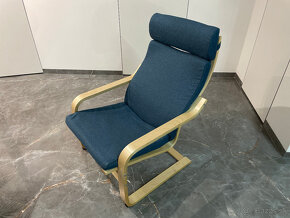 Relaxačné drevené kreslo tyrkysové - 2
