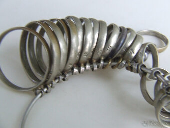 Starý merač prstov na obrúčky. Alpaka. - 2