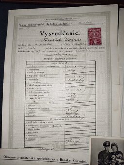 Stare vysvedčenia,dokumenty + fotka - 2