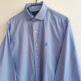 Polo Ralph Lauren modrá košeľa s dlhým rukávom s kvetmi S - 2