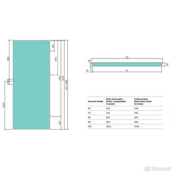 Dvere interiérové pravé 70 plné nové - 2