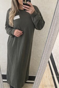 Mega bavlnene maxi šaty darkolive - 2