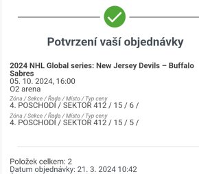 Predám 2 lístky NHL Global series 2024 v Prahe - 2