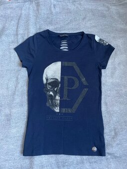 Philipp Plein dámske tričko – modré, veľkosť M - 2