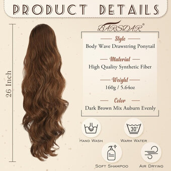 Príčesok cop- 68cm - 2