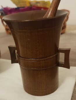 Drevený mažiar - dekorácia - 2