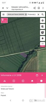 Pozemky orná pôda Stráže pod Tatrami 2444m2. - 2