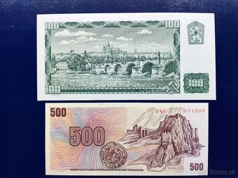 bankovky ČSSR 100Kčs, 500Kčs    UNC - 2