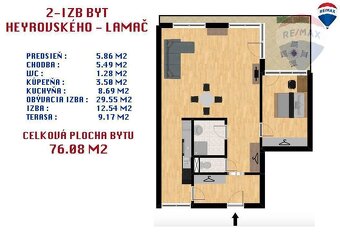 Prenájom 2-izb byt s terasou a Garážou na Heyrovského ulici - 2