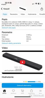Yamaha YAS-107 soundbar - 2