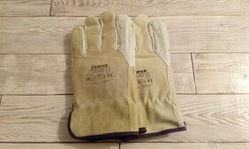 Zimné kožené, koženo-textilné pracovné rukavice - 2