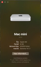 PREDÁM mac mini m2 8gb/256gb komplet balenie - 2