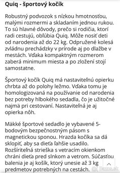 Zopa Quiq športový kočík - 2