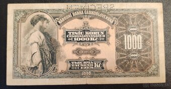 1000 kč, 1932, seria A, SPECIMEN, Československo - - 2