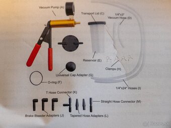 Súprava na odvzdušnenie brzd. - 2