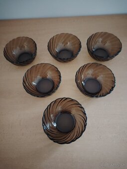 Dymové sklo - dezertné misky - 2