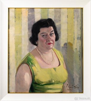 Potrét ženy , Géza T. Biró, olej na plátne, 930 × 830 mm - 2