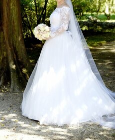 ZNÍŽENÁ CENA Svadobné šaty Žiarivá biela - 2