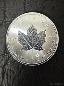 Strieborné mince, 2 x 1 oz Maple Leaf Canada 2020 5 Dollar - 2