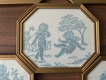 5x vyšívané obrázky (ručná práca), krížiková výšivka - 2