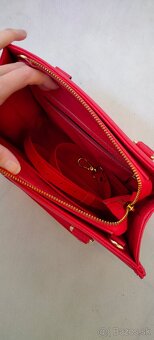 Kožená kabelka červená - 2