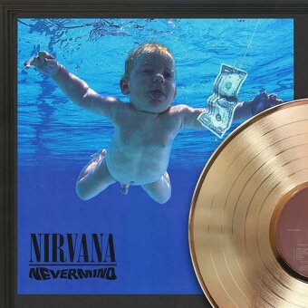 Predám zberateľský rám Nirvana – Nevermind Gold Framed Gold - 2