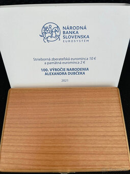 2€ + 10€ Dubček 2021 dvojička proof v dreve - 2