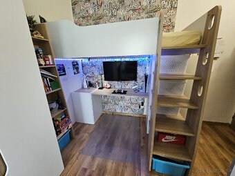 Poschodová posteľ s kancelárskym stolom - 2
