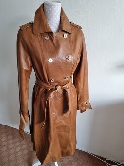 nový koňakový kožený kabát veľ. M - 2