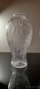 Krásna bublinková váza z fúkaného skla výška 21 cm - 2