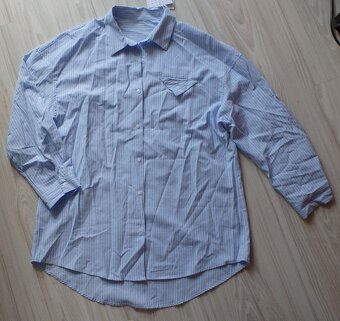 Bielo modro pásikavá košeľová blúzka, v. XL/XXL - 2