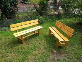 sada drevených lavičiek vo farbe "svetlý dub" - 2