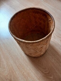 Stará prútená/lyková nádoba, košík 23x18,5 cm - 2
