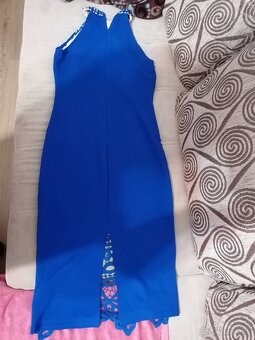 Modré Šaty s krajkou, elegantné - 2
