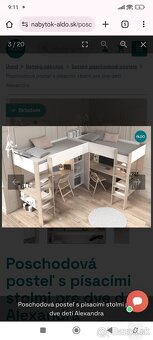 Poschodová posteľ s dvomi pisacimi stolikmi - 2