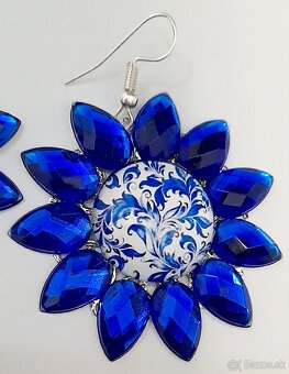 Handmade náušnice, modré - 2