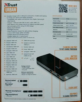 🚨 (Nepouzivana) 🚨 Powerbank Trust Primo 10000 mAh - 2